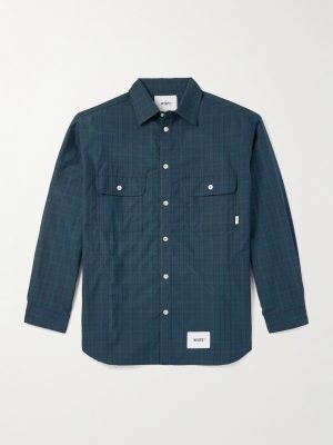 Logo-Appliquéd Checked Cotton-Broadcloth Shirt Logo-Appliquéd Checked Cotton-Broadcloth Shirt