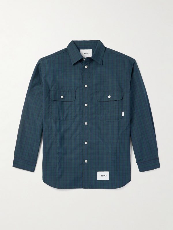Logo-Appliquéd Checked Cotton-Broadcloth Shirt Logo-Appliquéd Checked Cotton-Broadcloth Shirt