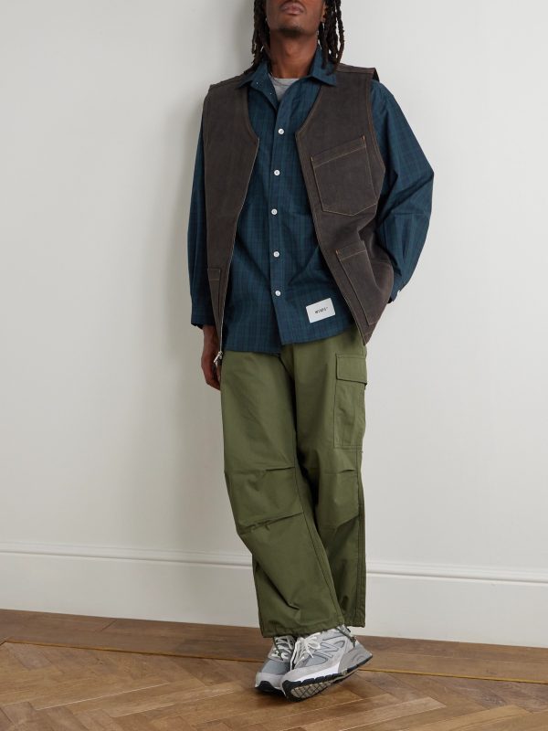 Logo-Appliquéd Checked Cotton-Broadcloth Shirt - OU Logo-Appliquéd Checked Cotton-Broadcloth Shirt - OU