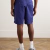 Straight-Leg Pleated Cotton-Twill Shorts - BK Straight-Leg Pleated Cotton-Twill Shorts - BK
