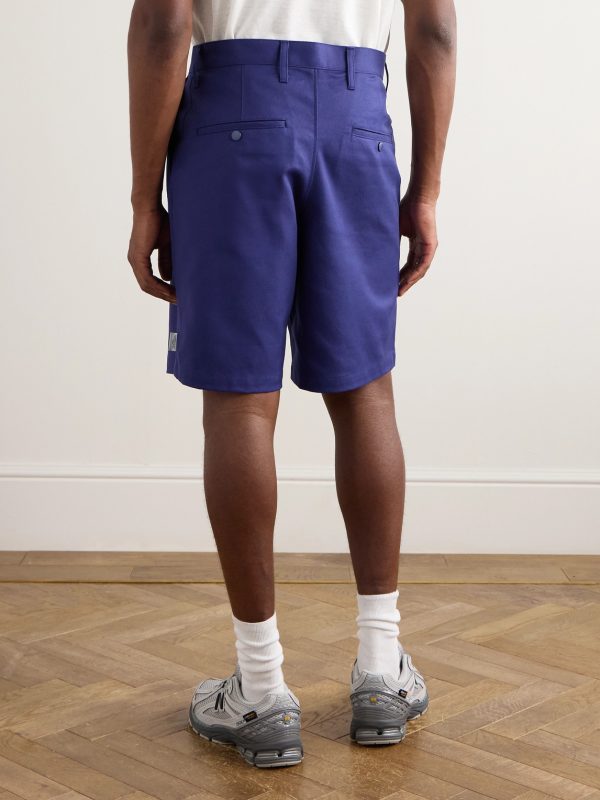 Straight-Leg Pleated Cotton-Twill Shorts - BK Straight-Leg Pleated Cotton-Twill Shorts - BK