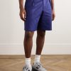 Straight-Leg Pleated Cotton-Twill Shorts - FR Straight-Leg Pleated Cotton-Twill Shorts - FR