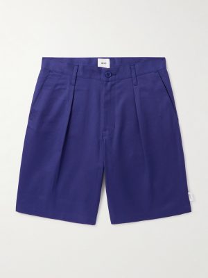Straight-Leg Pleated Cotton-Twill Shorts Straight-Leg Pleated Cotton-Twill Shorts