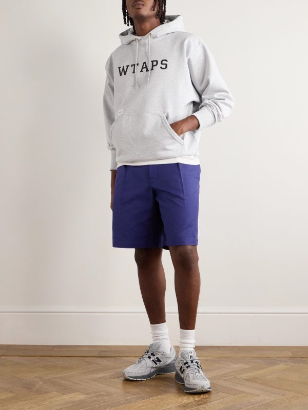 Straight-Leg Pleated Cotton-Twill Shorts - OU Straight-Leg Pleated Cotton-Twill Shorts - OU
