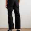 Straight-Leg Cropped Canvas Trousers - BK Straight-Leg Cropped Canvas Trousers - BK