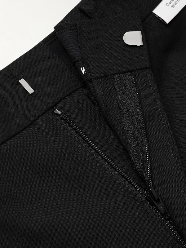 Straight-Leg Cropped Canvas Trousers - E1 Straight-Leg Cropped Canvas Trousers - E1