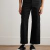 Straight-Leg Cropped Canvas Trousers - FR Straight-Leg Cropped Canvas Trousers - FR