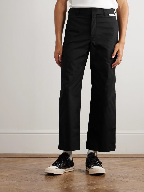 Straight-Leg Cropped Canvas Trousers - FR Straight-Leg Cropped Canvas Trousers - FR