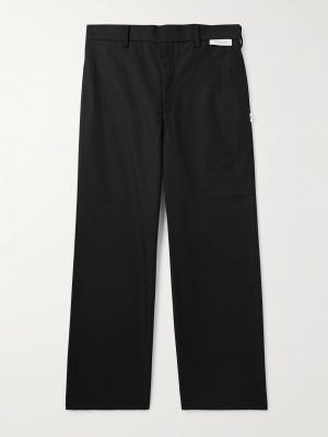 Straight-Leg Cropped Canvas Trousers Straight-Leg Cropped Canvas Trousers