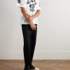 Straight-Leg Cropped Canvas Trousers - OU Straight-Leg Cropped Canvas Trousers - OU