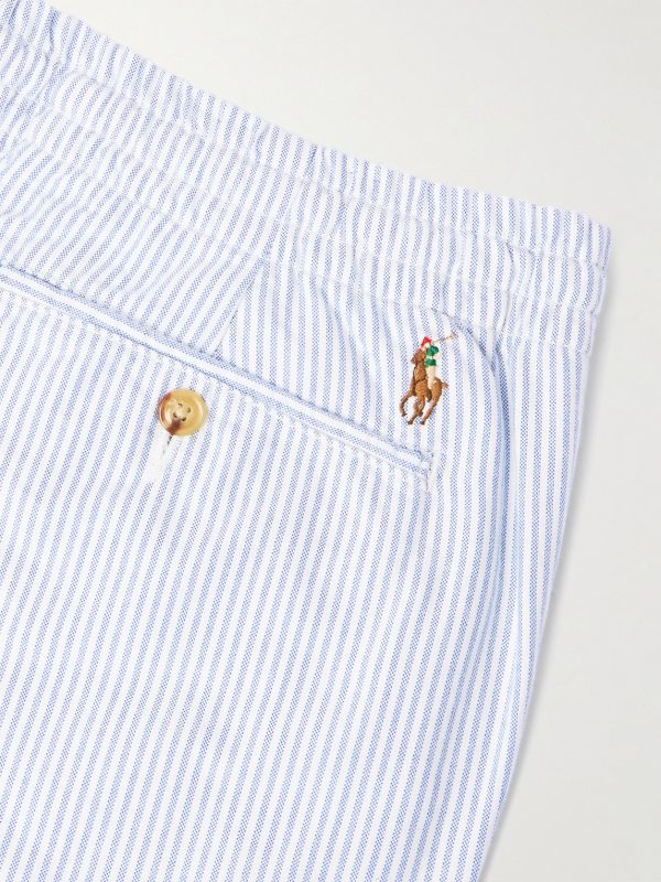 Straight-Leg Striped Cotton Oxford Trousers - CU