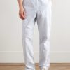 Straight-Leg Striped Cotton Oxford Trousers - FR