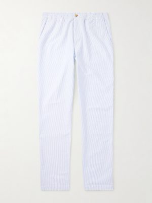 Straight-Leg Striped Cotton Oxford Trousers Straight-Leg Striped Cotton Oxford Trousers