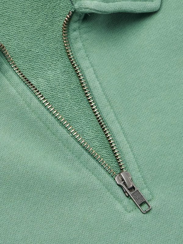 Slim-Fit Logo-Embroidered Cotton-Jersey Half-Zip Sweatshirt - CU