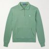 Slim-Fit Logo-Embroidered Cotton-Jersey Half-Zip Sweatshirt