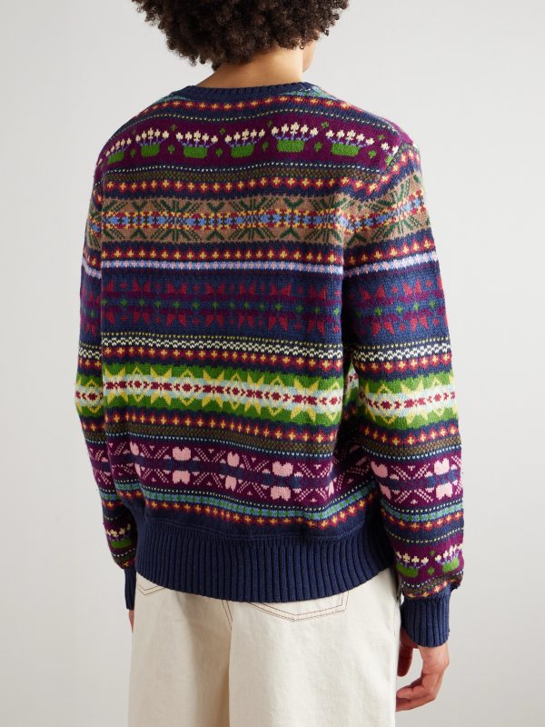 Fair Isle Cotton, Wool and Linen-Blend Sweater - BK Fair Isle Cotton, Wool and Linen-Blend Sweater - BK