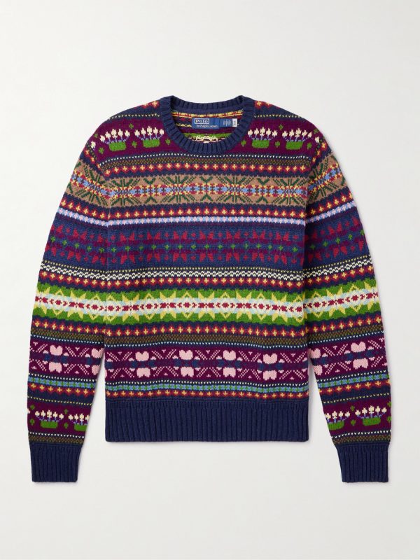 Fair Isle Cotton, Wool and Linen-Blend Sweater Fair Isle Cotton, Wool and Linen-Blend Sweater