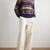 Fair Isle Cotton, Wool and Linen-Blend Sweater - OU Fair Isle Cotton, Wool and Linen-Blend Sweater - OU