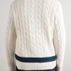 Striped Cable-Knit Cotton, Cashmere and Hemp-Blend Sweater - BK