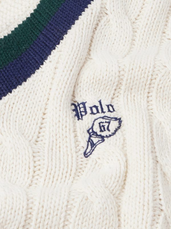 Striped Cable-Knit Cotton, Cashmere and Hemp-Blend Sweater - CU