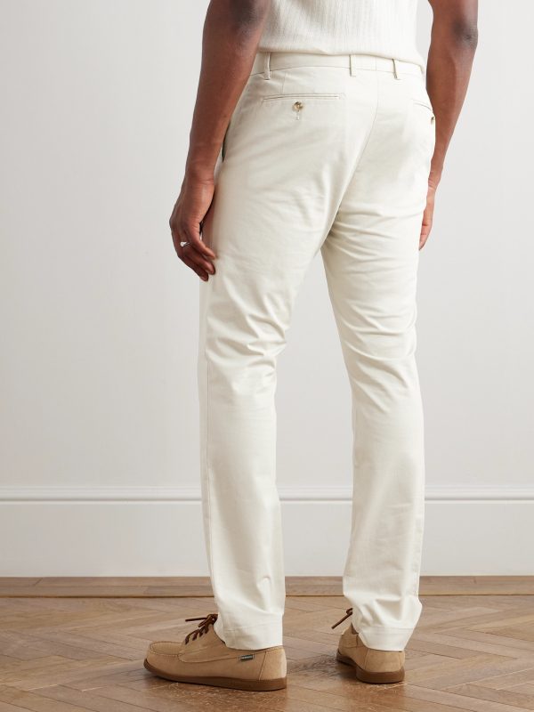 Slim-Fit Stretch-Cotton Twill Trousers - BK Slim-Fit Stretch-Cotton Twill Trousers - BK
