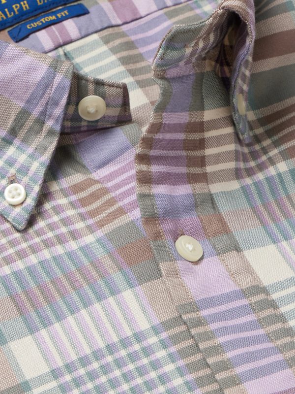 Button-Down Collar Checked Cotton-Twill Shirt - CU
