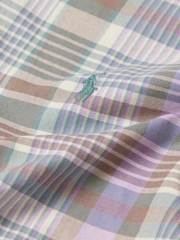 Button-Down Collar Checked Cotton-Twill Shirt - E1