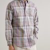 Button-Down Collar Checked Cotton-Twill Shirt - FR