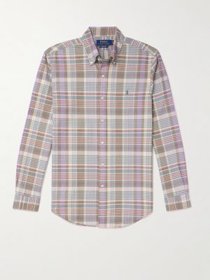 Button-Down Collar Checked Cotton-Twill Shirt Button-Down Collar Checked Cotton-Twill Shirt