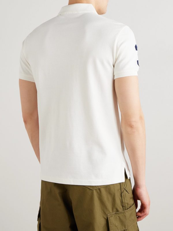 Slim-Fit Logo-Embroidered Striped Cotton-Piqué Polo Shirt - BK Slim-Fit Logo-Embroidered Striped Cotton-Piqué Polo Shirt - BK