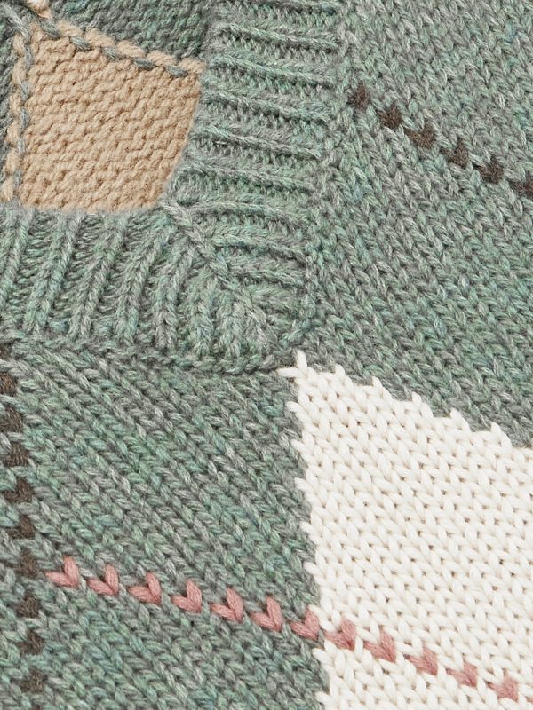 Argyle Intarsia-Knit Cotton and Wool-Blend Sweater - CU Argyle Intarsia-Knit Cotton and Wool-Blend Sweater - CU