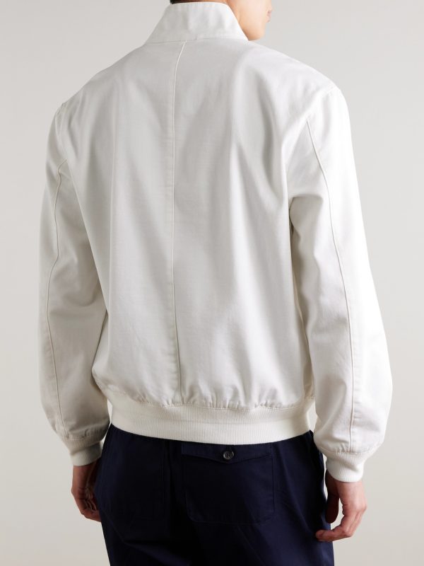 Logo-Embroidered Cotton-Twill Bomber Jacket - BK Logo-Embroidered Cotton-Twill Bomber Jacket - BK