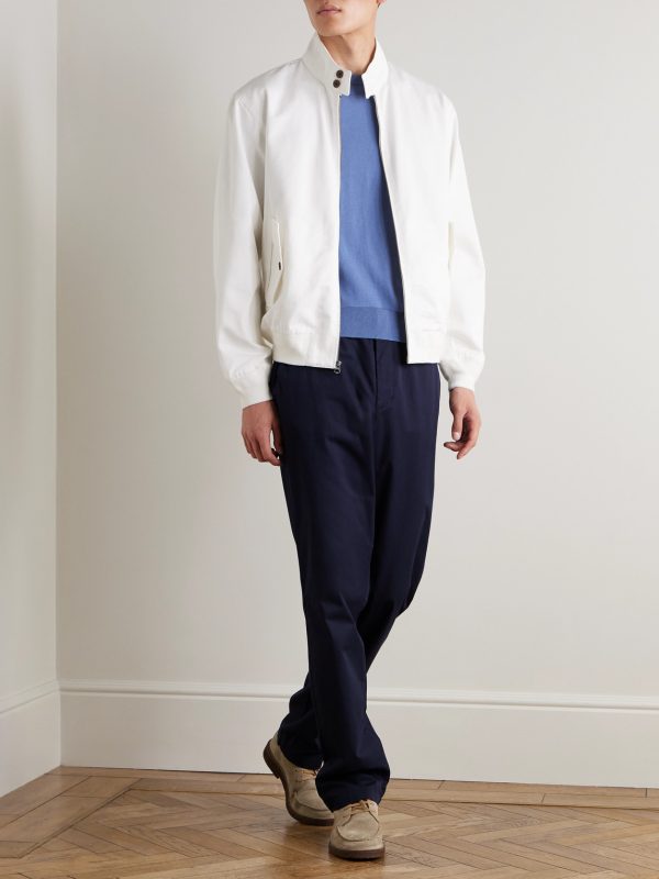Logo-Embroidered Cotton-Twill Bomber Jacket - OU Logo-Embroidered Cotton-Twill Bomber Jacket - OU