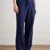 Straight-Leg Pleated Linen Trousers - FR Straight-Leg Pleated Linen Trousers - FR