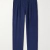 Straight-Leg Pleated Linen Trousers Straight-Leg Pleated Linen Trousers