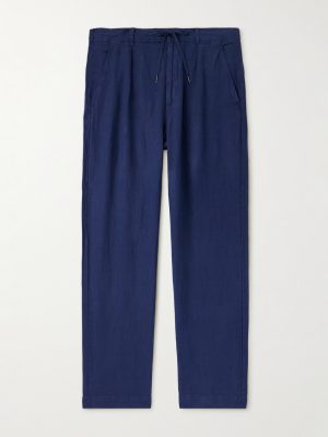 Straight-Leg Pleated Linen Trousers Straight-Leg Pleated Linen Trousers