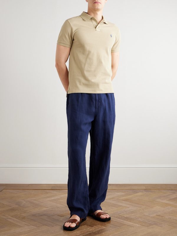 Straight-Leg Pleated Linen Trousers - OU Straight-Leg Pleated Linen Trousers - OU