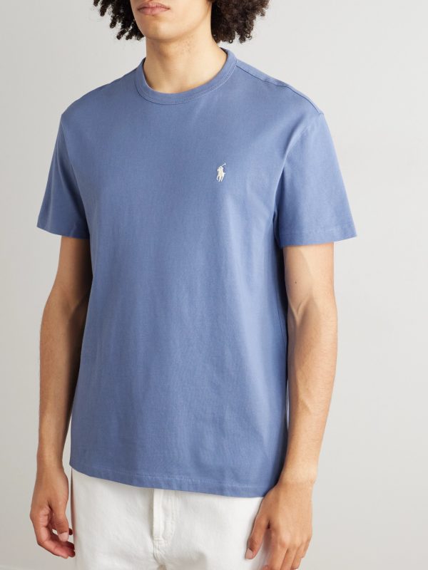 Logo-Embroidered Cotton-Jersey T-Shirt - FR Logo-Embroidered Cotton-Jersey T-Shirt - FR