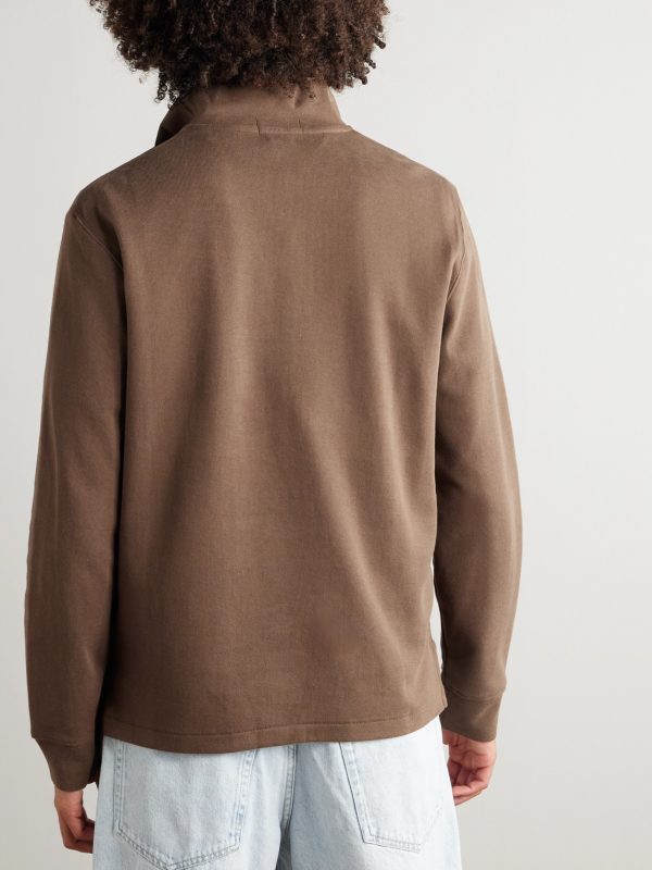 Logo-Embroidered Cotton-Jersey Half-Zip Sweatshirt - BK Logo-Embroidered Cotton-Jersey Half-Zip Sweatshirt - BK