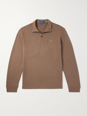 Logo-Embroidered Cotton-Jersey Half-Zip Sweatshirt Logo-Embroidered Cotton-Jersey Half-Zip Sweatshirt