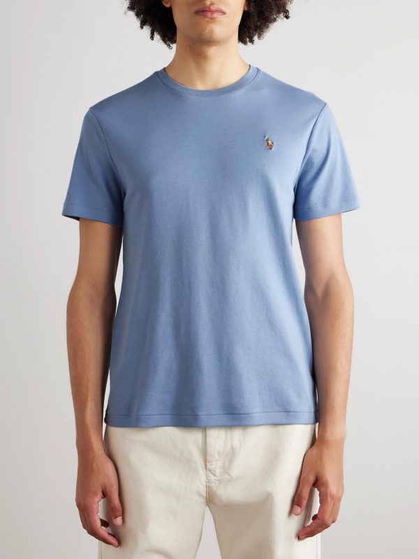 Logo-Embroidered Cotton-Jersey T-Shirt - FR Logo-Embroidered Cotton-Jersey T-Shirt - FR