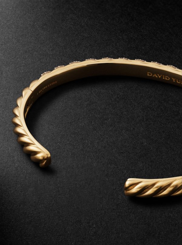 Sculpted Cable 18-Karat Gold Diamond Cuff - BK