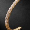 Sculpted Cable 18-Karat Gold Diamond Cuff - CU
