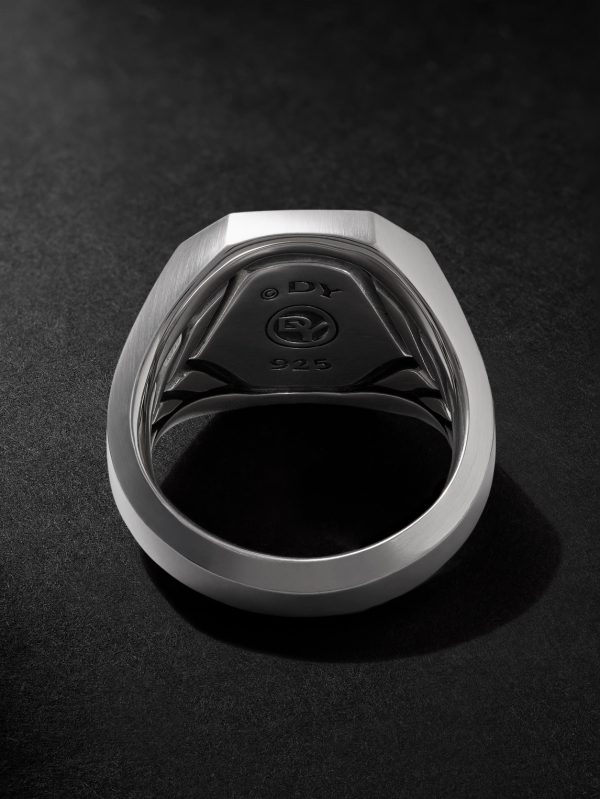 Streamline® Sterling Silver Diamond Signet Ring - BK Streamline® Sterling Silver Diamond Signet Ring - BK