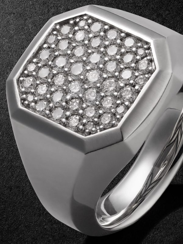 Streamline® Sterling Silver Diamond Signet Ring - CU Streamline® Sterling Silver Diamond Signet Ring - CU