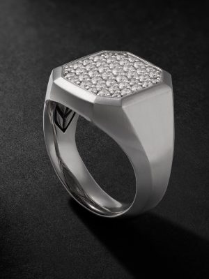 Streamline® Sterling Silver Diamond Signet Ring