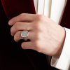 Streamline® Sterling Silver Diamond Signet Ring - OU Streamline® Sterling Silver Diamond Signet Ring - OU