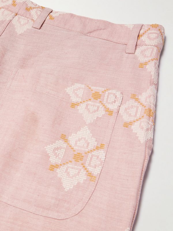 Straight-Leg Embroidered Pleated Cotton Shorts - CU Straight-Leg Embroidered Pleated Cotton Shorts - CU