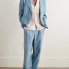Unstructured Striped Cotton-Canvas Suit Jacket - OU Unstructured Striped Cotton-Canvas Suit Jacket - OU