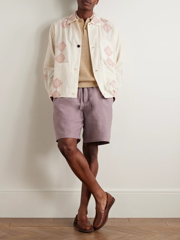Straight-Leg Garment-Dyed Cotton-Blend Twill Chino Shorts - OU